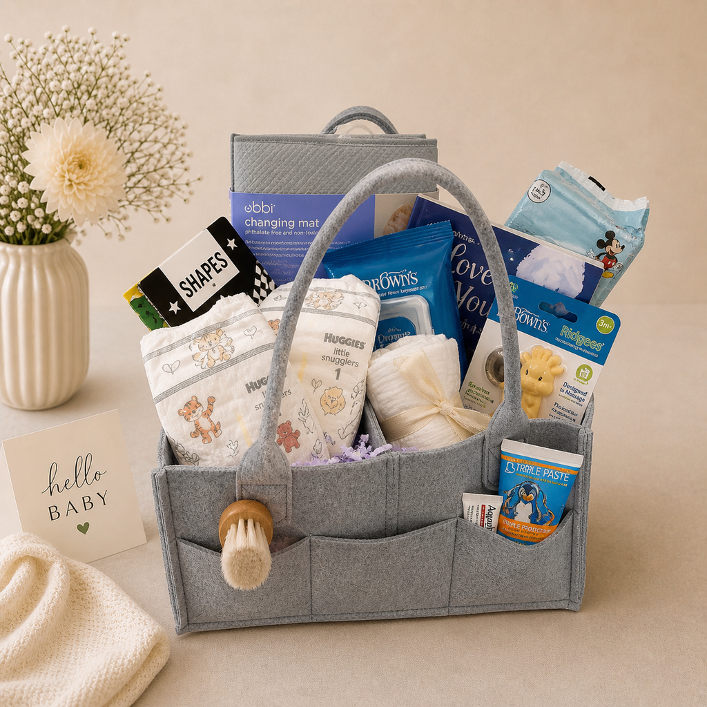 Welcome Baby Essentials Gift Basket